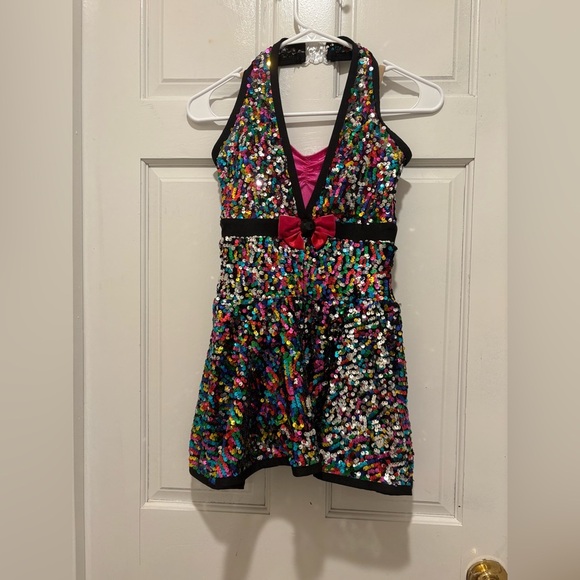 Wish Multicolor Sequin Kids Dance Dress - Picture 5 of 6